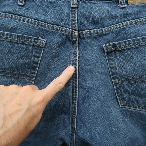 Calvin Klein Jeans Mens Size 36x35 Blue Relaxed Straight Rigid Denim Stone Wash - Picture 4 of 16